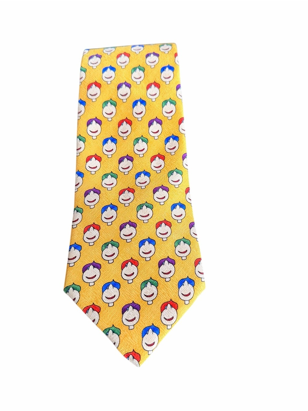 Men’s Tie Yellow Save the Children Matt Leblanc FRIENDS Smiley Faces Vintage